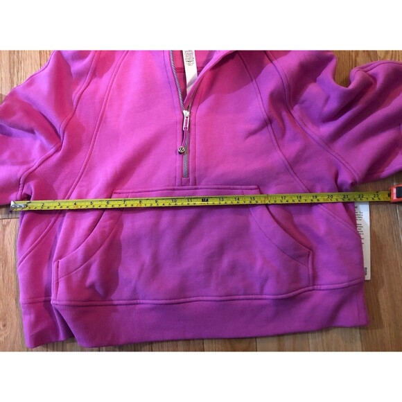 Lululemon Scuba Oversized 1/2 Zip Hoodie Pink Medium Thumbholes NWT - Picture 7 of 10